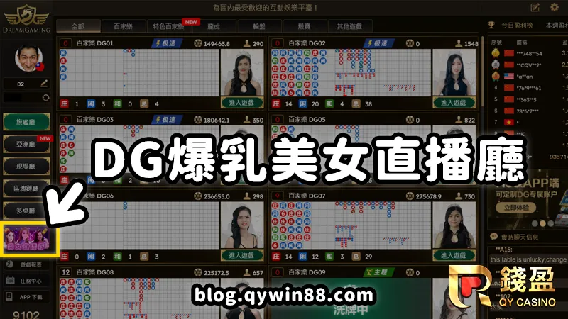 (點選DG真人美女主播廳｜教學頁面)